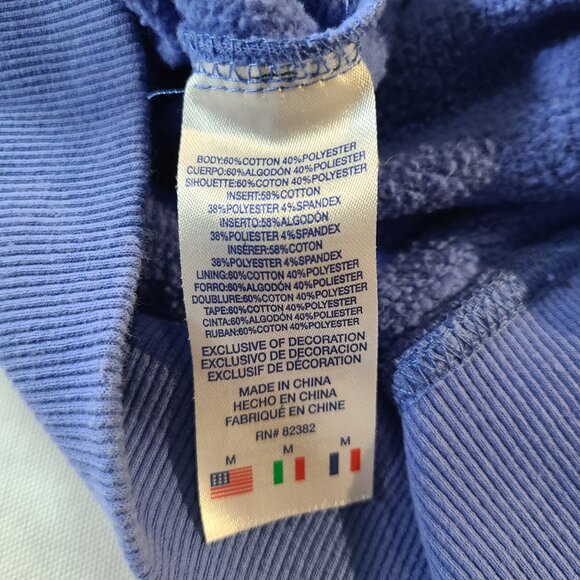 Champion Colorblock Hoodie M | Blue Green Purple Script Logo Fleece Sweatshirt - Picture 5 of 8